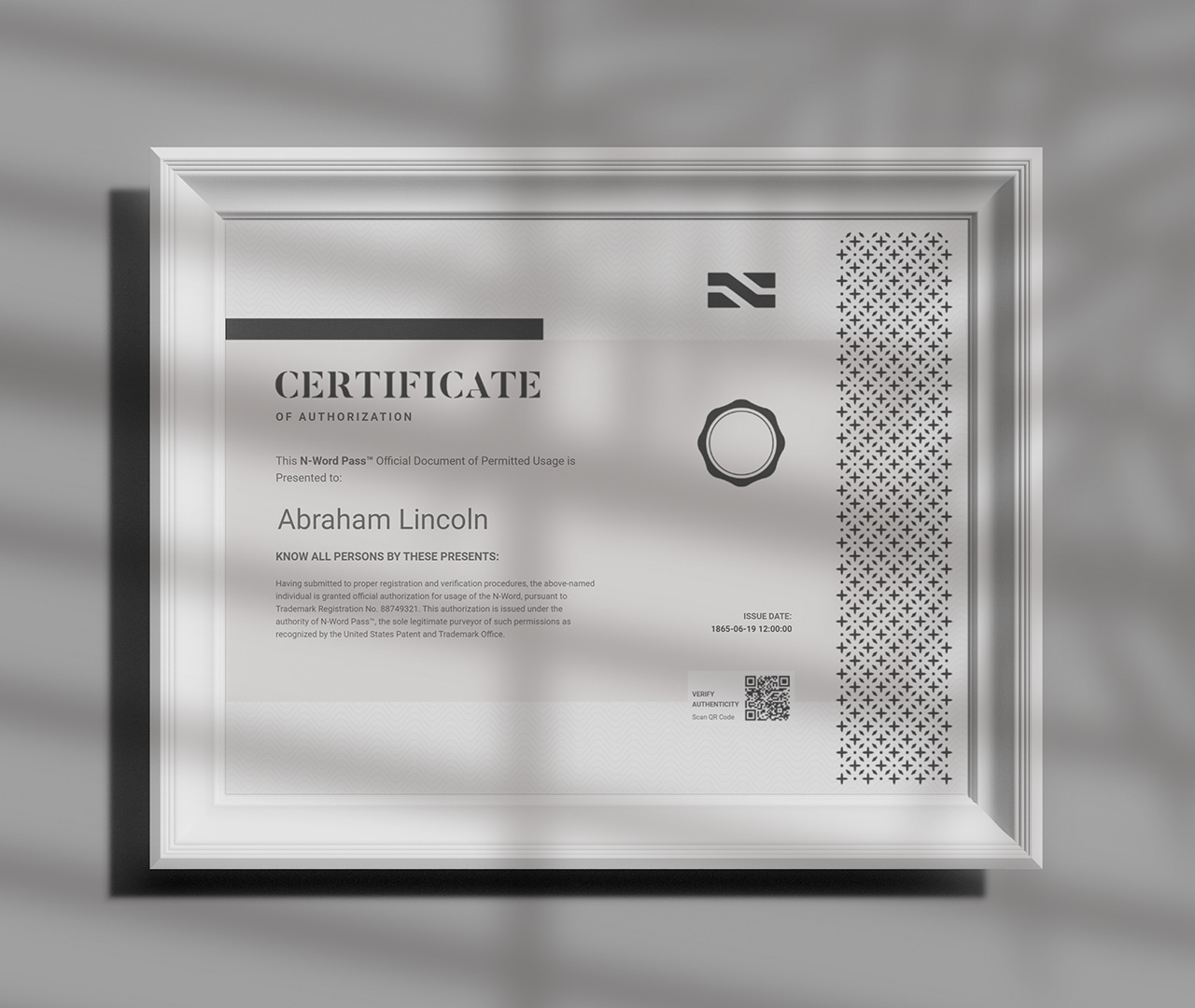 N-Word Pass™ Digital Certificate